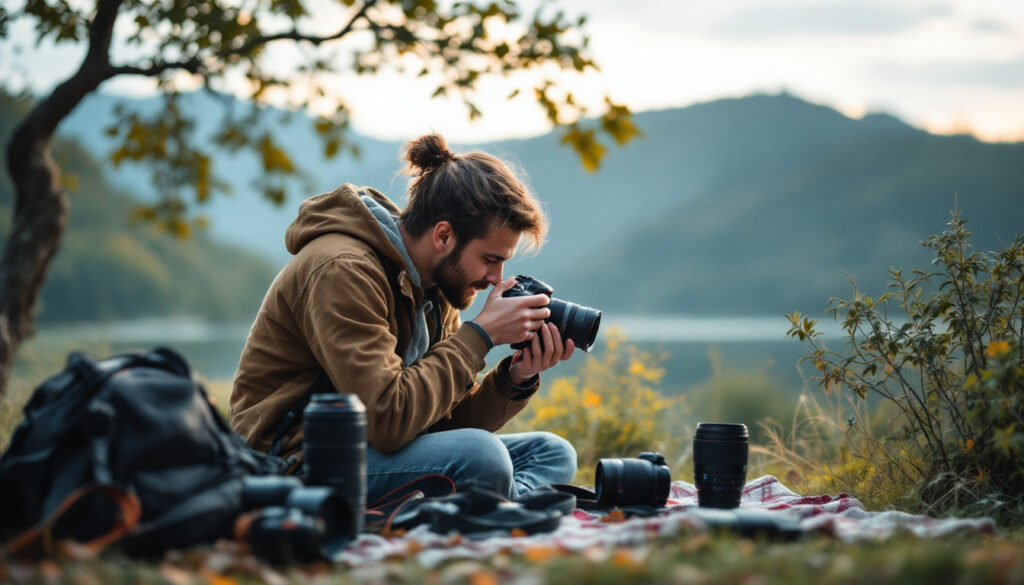 A photograph of a budding photographer in action