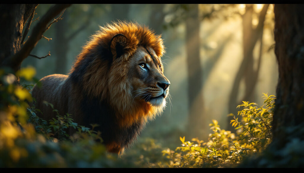 A photograph of a majestic wildlife scene that showcases an animal in its natural habitat