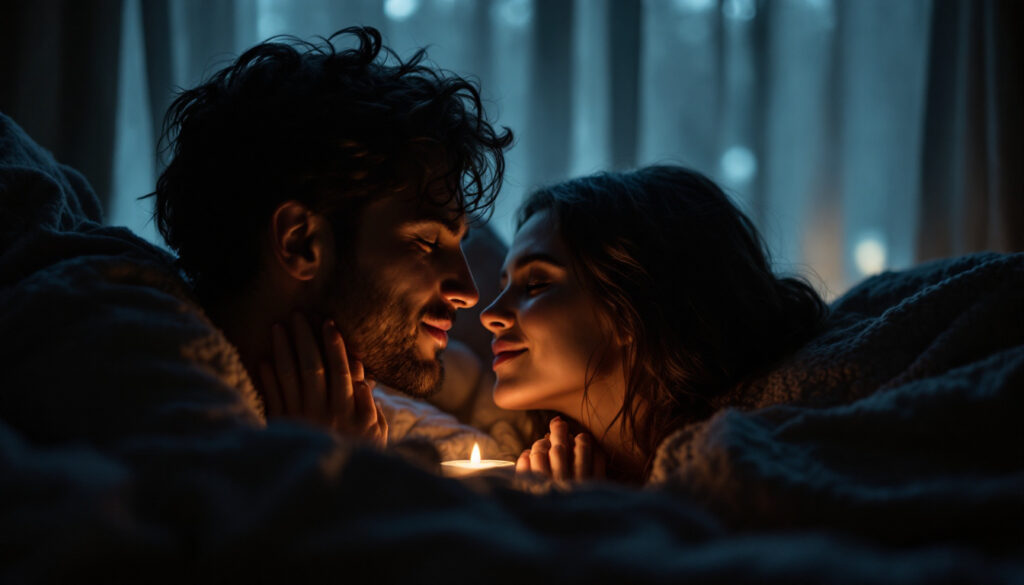 A photograph of a tender moment between two individuals that showcases their emotional connection